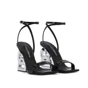 Dolce & Gabbana Black Patent Leather Sandals